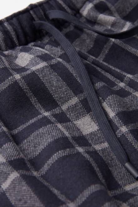 Intimissimi moški 097j-ogljeno siva melanž/polnočno modra oblačila 2R8X200 kariraste triko hlače po celi dolžini