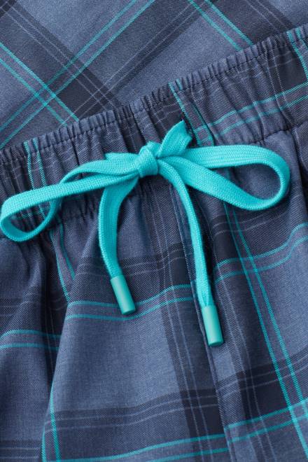 Intimissimi moški 168j-denim moder melange/vodnozelen karo potisk oblačila 2R8X193 kariraste bombažne hlače po celi dolžini