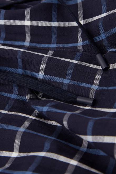 Intimissimi moški 169j-modri ček oblačila 2R8X196 modre kariraste hlače iz bombažnega platna po celi dolžini