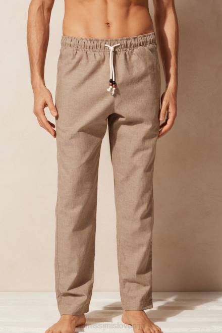 Intimissimi moški 295j-tobak oblačila 2R8X176 lanene in bombažne hlače