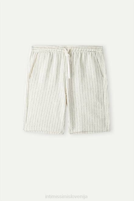 Intimissimi moški 300j-siva črta na belem oblačila 2R8X180 črtaste kratke hlače