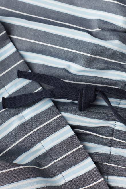 Intimissimi moški 303j-veččrtasta temno modra svetlo modra oblačila 2R8X181 črtaste bombažne kratke hlače iz navadnega tkanja