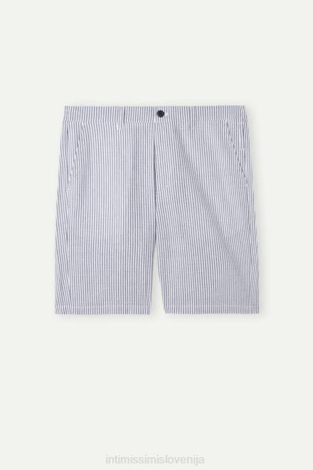 Intimissimi moški 304j-bela/modra oblačila 2R8X175 seersucker kratke hlače