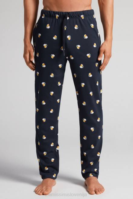 Intimissimi moški 369j-blu notte st.birre oblačila 2R8X168 bombažne hlače po celi dolžini s potiskom piva