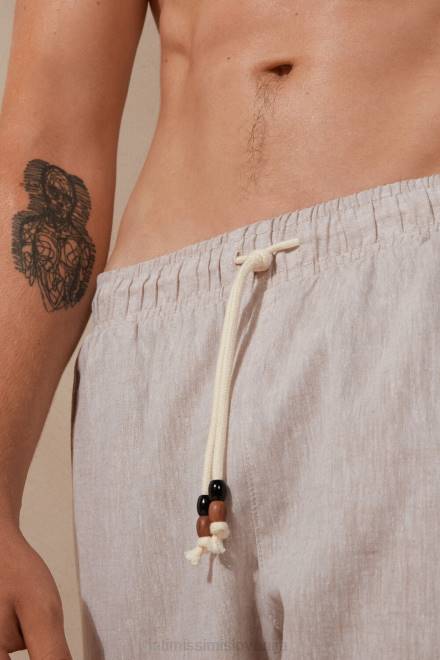 Intimissimi moški 917i-belo perilo oblačila 2R8X208 lanene in bombažne hlače