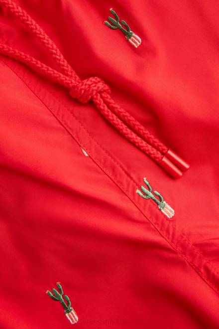 Intimissimi moški 258j-kaktus vezenje rdeče oblačila 2R8X428 kopalke z vezenimi kaktusi