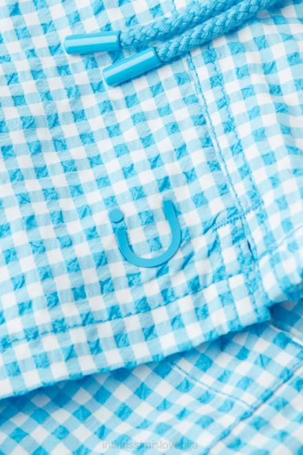Intimissimi moški 277j-malibu bela/modra oblačila 2R8X403 kopalke kratke hlače gingham seersucker