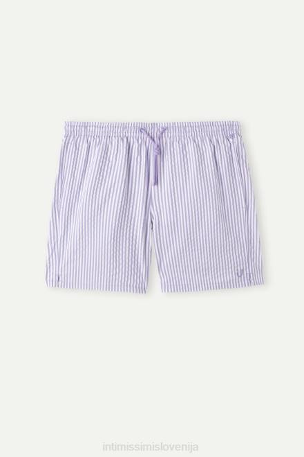 Intimissimi moški 278j-bela/lila oblačila 2R8X440 črtaste kopalne kratke hlače seersucker