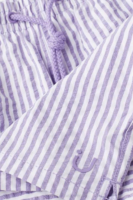 Intimissimi moški 278j-bela/lila oblačila 2R8X440 črtaste kopalne kratke hlače seersucker