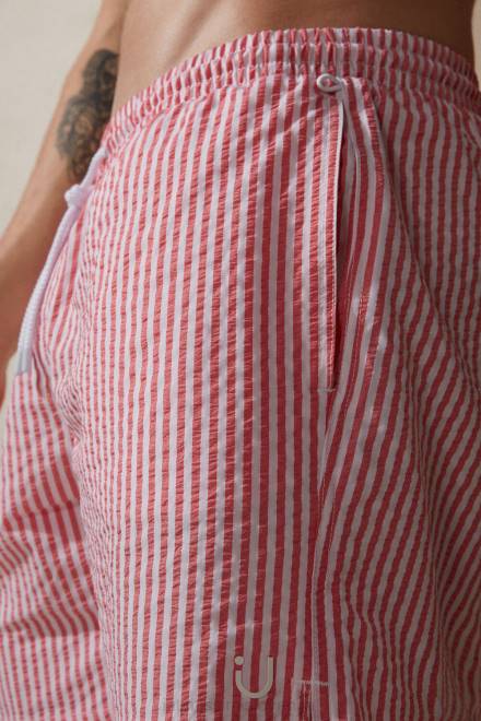 Intimissimi moški 939i-bela/rdeča oblačila 2R8X448 črtaste kopalne kratke hlače seersucker