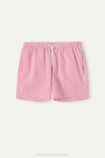 Intimissimi moški 939i-bela/rdeča oblačila 2R8X448 črtaste kopalne kratke hlače seersucker