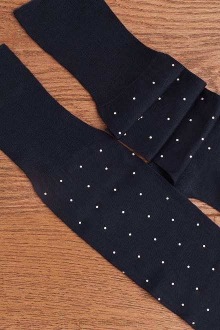 Intimissimi moški 049j-polka dot-tisk polnočno modra nogavice 2R8X340 dolge nogavice iz vzorčastega bombaža lisle