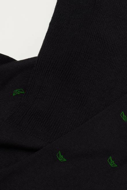 Intimissimi moški 195j-papirnati čoln-potisk črn nogavice 2R8X321 dolge nogavice iz vzorčastega bombaža lisle