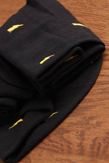 Intimissimi moški 197j-tisk strele črn nogavice 2R8X323 dolge vzorčaste bombažne nogavice