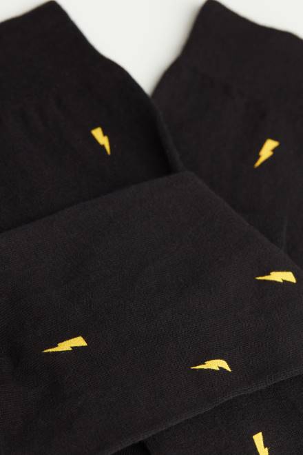 Intimissimi moški 197j-tisk strele črn nogavice 2R8X323 dolge vzorčaste bombažne nogavice