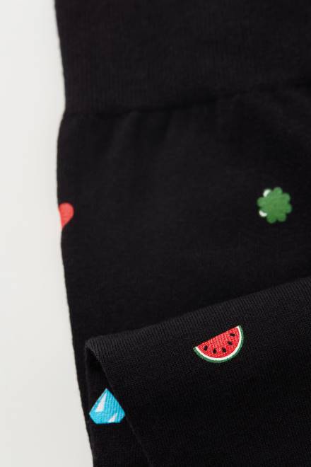 Intimissimi moški 199j-igralni avtomat-tisk črn nogavice 2R8X329 dolge vzorčaste bombažne nogavice