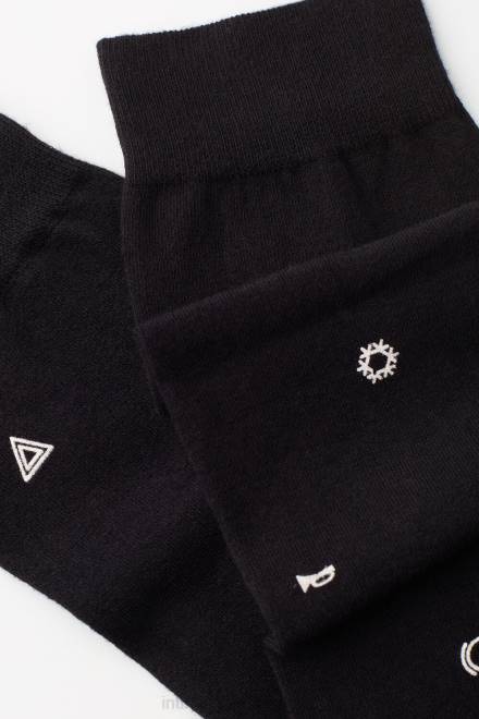 Intimissimi moški 200j-tisk opozorilne lučke za avto v črni barvi nogavice 2R8X328 dolge vzorčaste bombažne nogavice