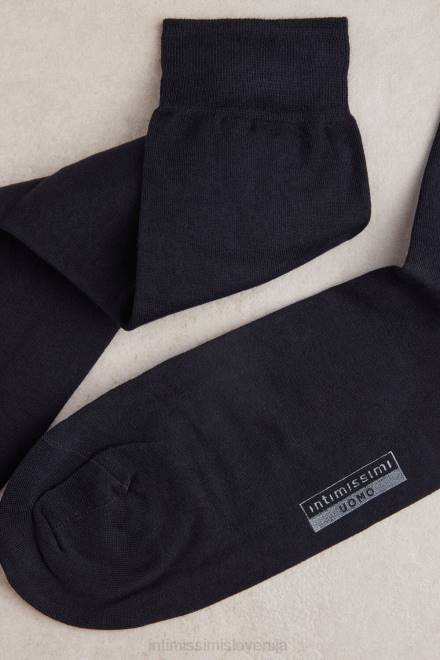 Intimissimi moški 016-modra nogavice 2R8X353 kratke raztegljive bombažne nogavice supima