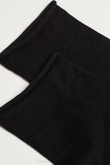 Intimissimi moški 019-črna nogavice 2R8X345 ekstra kratke raztegljive bombažne nogavice supima