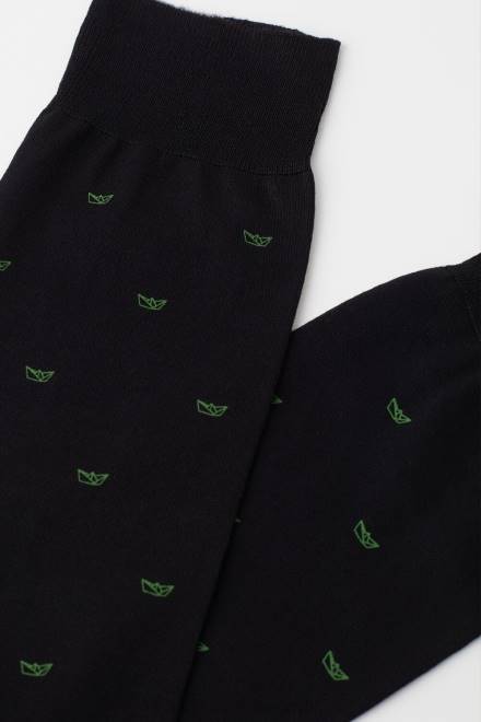 Intimissimi moški 195j-papirnati čoln-potisk črn nogavice 2R8X322 kratke nogavice iz vzorčastega bombaža lisle