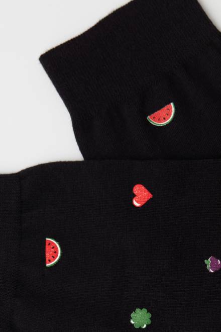 Intimissimi moški 199j-igralni avtomat-tisk črn nogavice 2R8X330 kratke vzorčaste bombažne nogavice