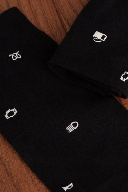 Intimissimi moški 200j-tisk opozorilne lučke za avto v črni barvi nogavice 2R8X325 kratke vzorčaste bombažne nogavice