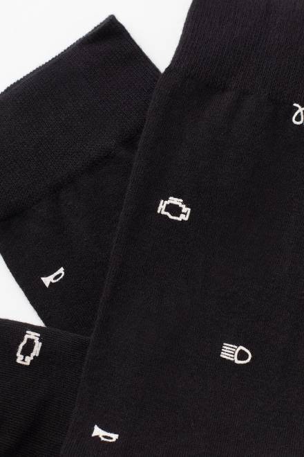 Intimissimi moški 200j-tisk opozorilne lučke za avto v črni barvi nogavice 2R8X325 kratke vzorčaste bombažne nogavice