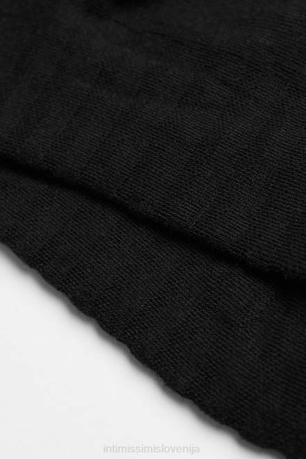 Intimissimi moški 019-črna nogavice 2R8X363 frotirne bombažne nogavice