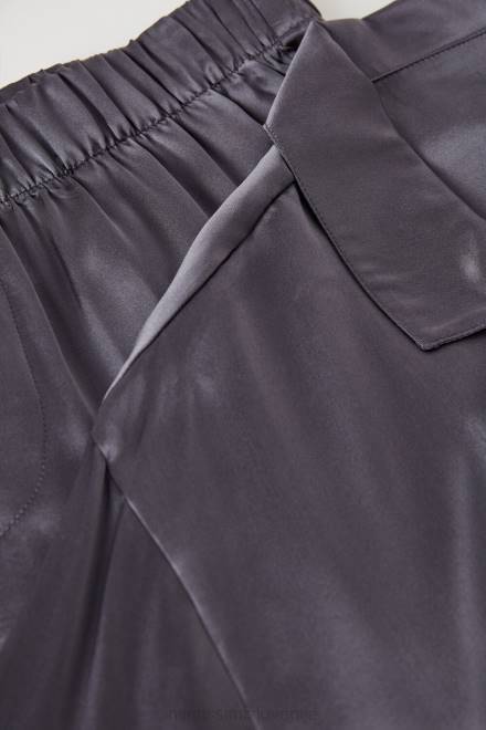 Intimissimi moški 037j-temno siva oblačila 2R8X302 dolga svilena pižama s pasovi