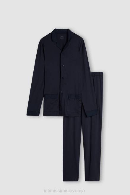 Intimissimi moški 800-polnočno modra oblačila 2R8X315 dolga pižama iz supima bombaža