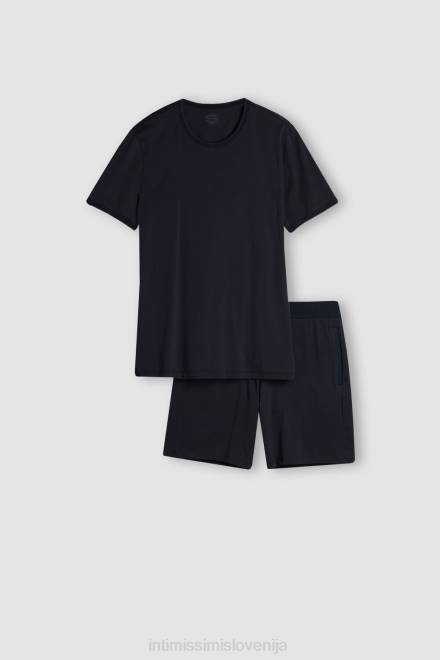 Intimissimi moški 800-polnočno modra oblačila 2R8X313 skrajšana osnovna bombažna pižama supima