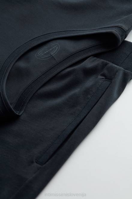 Intimissimi moški 800-polnočno modra oblačila 2R8X313 skrajšana osnovna bombažna pižama supima