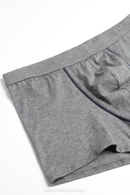 Intimissimi moški 080i-ogljeno siva melanž/modra spodnje perilo 2R8X94 naravne sveže bombažne boksarice Supima