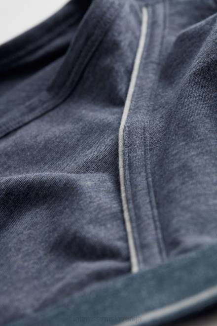 Intimissimi moški 081i-denim modra mešanica/svetlo siva mešanica spodnje perilo 2R8X129 bombažne boksarice supima z vidnim pasom