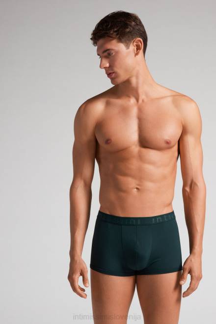 Intimissimi moški 132j-temno zelena spodnje perilo 2R8X15 boksarice iz mikrovlaken z logotipom