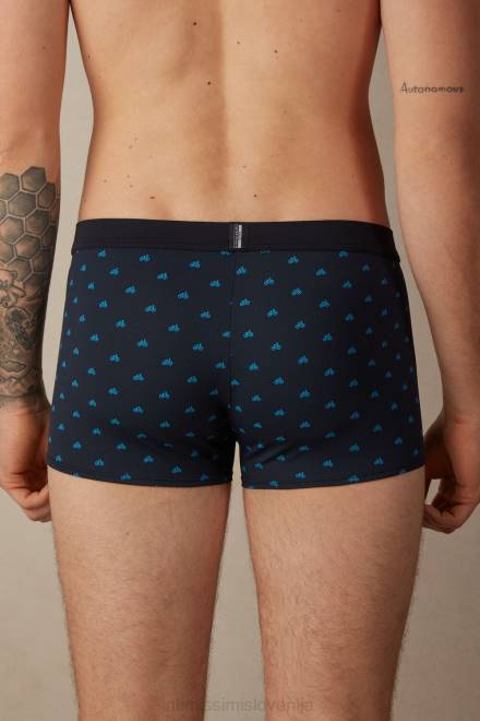 Intimissimi moški 178j-kolo-tisk polnočno modra spodnje perilo 2R8X46 boksarice za kolo iz mikrovlaken