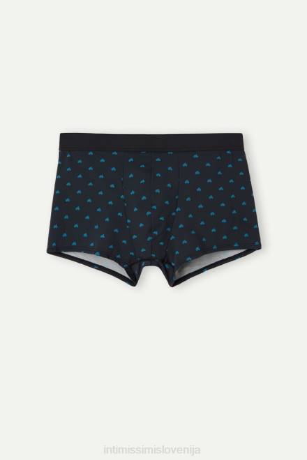 Intimissimi moški 178j-kolo-tisk polnočno modra spodnje perilo 2R8X46 boksarice za kolo iz mikrovlaken