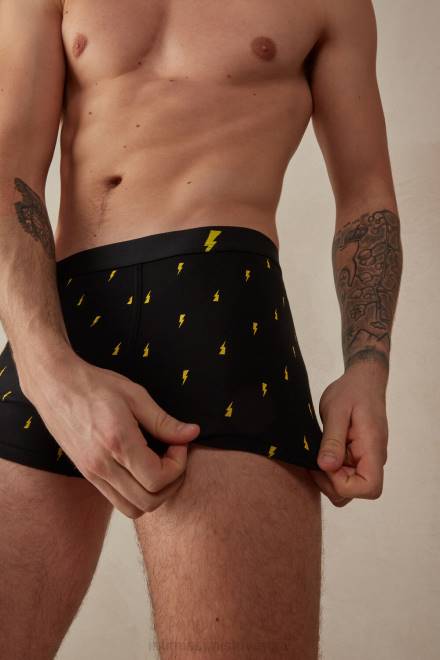 Intimissimi moški 197j-tisk strele črn spodnje perilo 2R8X34 boksarice Lightning Bolt iz raztegljivega supima bombaža