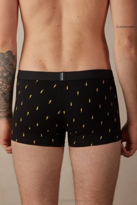 Intimissimi moški 197j-tisk strele črn spodnje perilo 2R8X34 boksarice Lightning Bolt iz raztegljivega supima bombaža