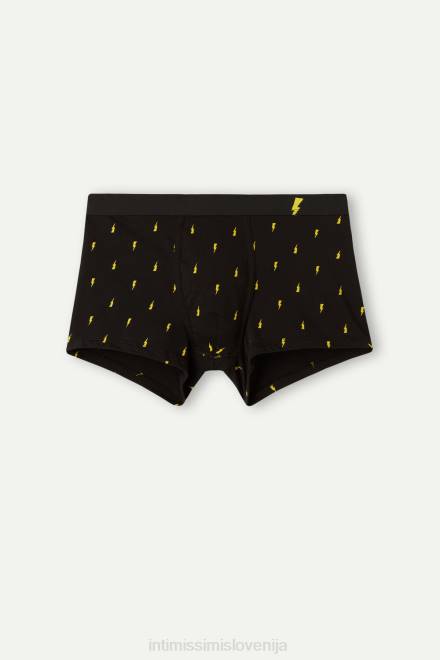Intimissimi moški 197j-tisk strele črn spodnje perilo 2R8X34 boksarice Lightning Bolt iz raztegljivega supima bombaža