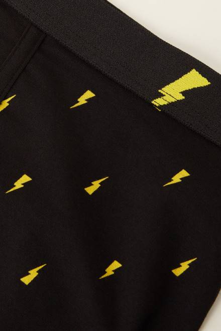 Intimissimi moški 197j-tisk strele črn spodnje perilo 2R8X34 boksarice Lightning Bolt iz raztegljivega supima bombaža