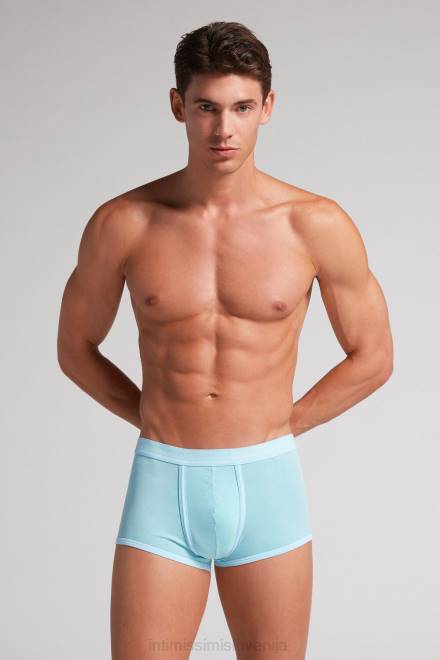 Intimissimi moški 321j-vodno zelena spodnje perilo 2R8X21 naravne sveže bombažne boksarice supima z logotipom