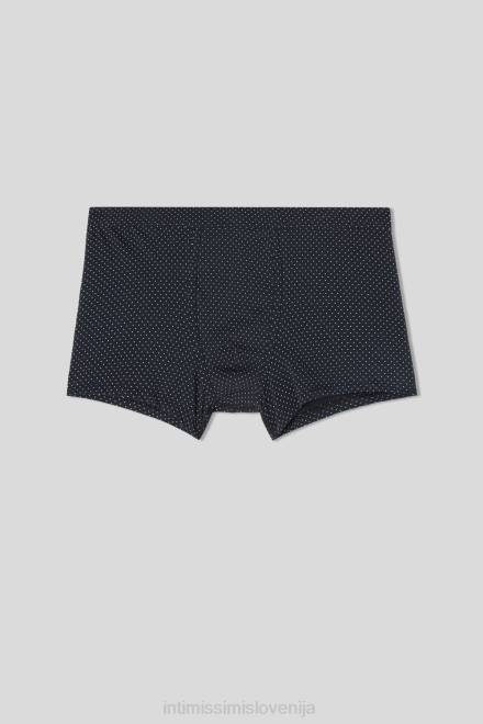 Intimissimi moški 364j-blu notte st.pois bianco spodnje perilo 2R8X4 naravne sveže bombažne boksarice supima z mikro pikami