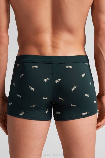 Intimissimi moški 370j-verde scuro st.soldi spodnje perilo 2R8X2 boksarice za denar iz naravnega svežega supima bombaža