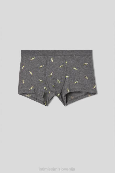 Intimissimi moški 372j-grafit mel. st.rum spodnje perilo 2R8X1 naravne sveže bombažne boksarice supima rum