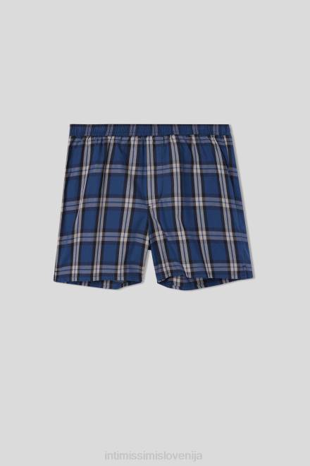 Intimissimi moški 375j-check srednje modra/nero spodnje perilo 2R8X13 boksarice s potiskom