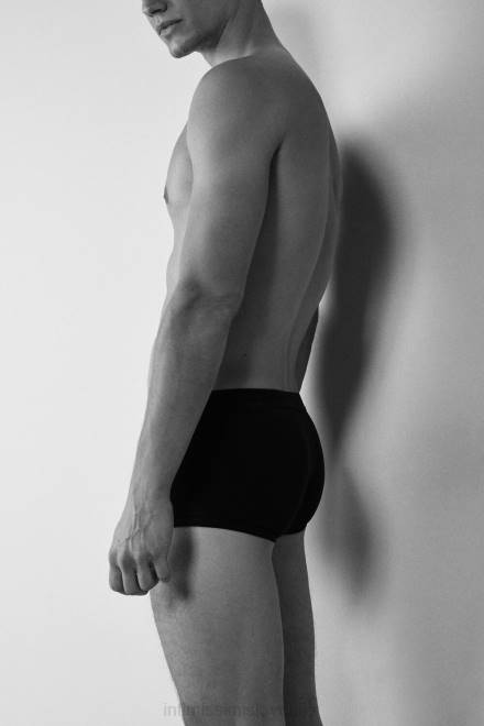 Intimissimi moški 386i-črna/črna spodnje perilo 2R8X115 bombažne boksarice iz raztegljivega supima z detajlom logotipa