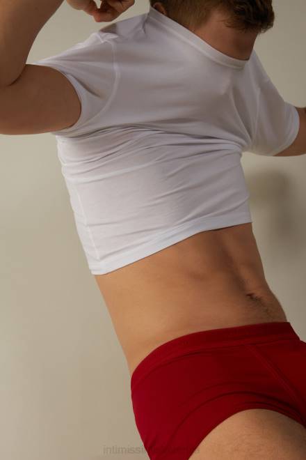 Intimissimi moški 5222-intenzivno rdeča/rdeča spodnje perilo 2R8X98 bombažne boksarice iz raztegljivega supima z detajlom logotipa