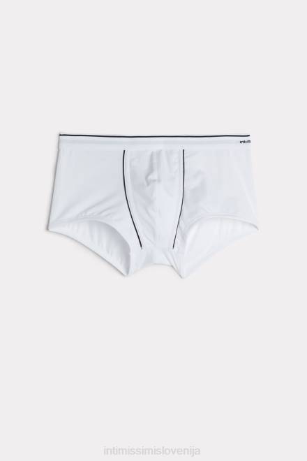 Intimissimi moški 6986-bela/modra spodnje perilo 2R8X128 bombažne boksarice supima z vidnim pasom