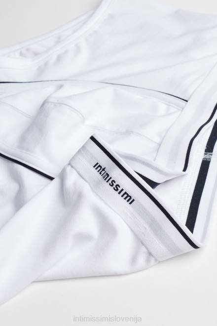 Intimissimi moški 6986-bela/modra spodnje perilo 2R8X128 bombažne boksarice supima z vidnim pasom